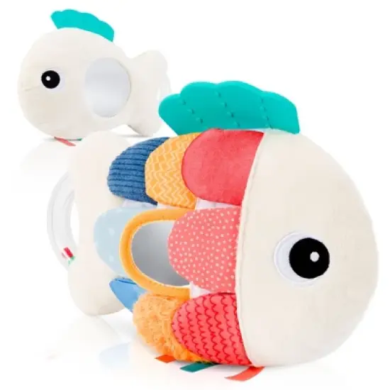 Soft Baby Sensory Toy with Tummy Time Mirror &ndash; Entertaining Fish Toy for Infants 0-12 Months with Rattle & Crinkle Paper &ndash; Perfect Baby Shower Gift image {8}