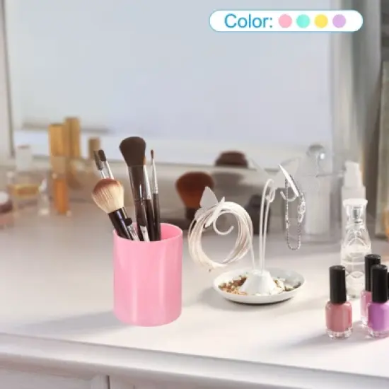 Unique Bargains Plastic Round Desktop Pencil Pen Storage Organizer image {5}