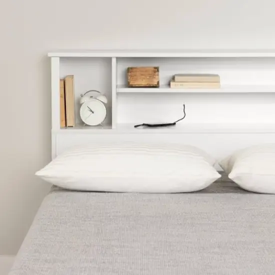 Queen Fusion Bookcase Headboard Pure White - South Shore image {5}