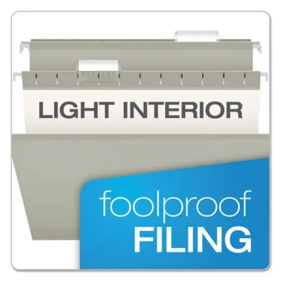 Pendaflex Colored Reinforced Hanging Folders, Legal Size, 1/5-Cut Tabs, Gray, 25/Box image {6}