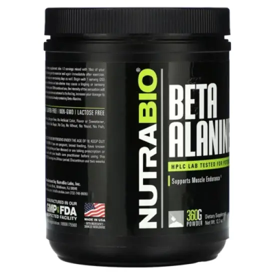 NutraBio Beta Alanine, 12.7 oz image {3}