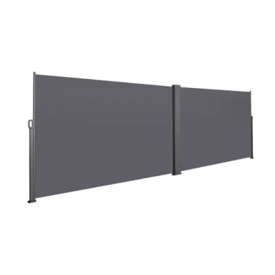 Gulches 276"*71"Retractable Side Awning, Waterproof & UV-Resistant, Privacy Screen Divider Roll Up Balcony(Gray) image {4}