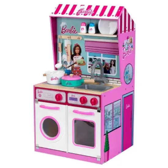 Theo Klein 2 In 1 Barbie Pretend Play Toy Kitchen and Dollhouse and Epic Chef Wooden Pretend Play Toy Kitchen Playset for Kids Ages 3 and Up image {1}
