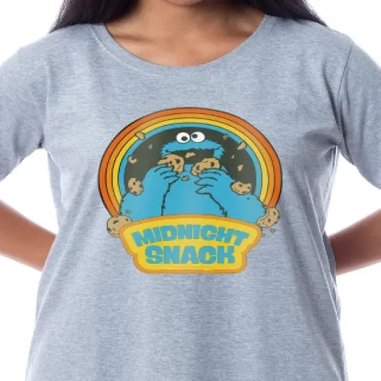 Sesame Street Women's Cookie Monster Midnight Snack Nightgown Pajama Dress Multicolored image {1}
