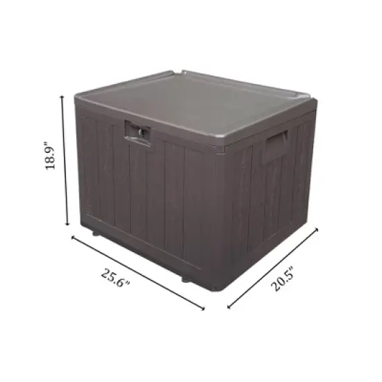 Extra Thin 35 Gallon Resin Deck Box, Heavy Duty Storage Box for Pool Accessories, Patio Furniture, Cushions and Garden Tools image {7}