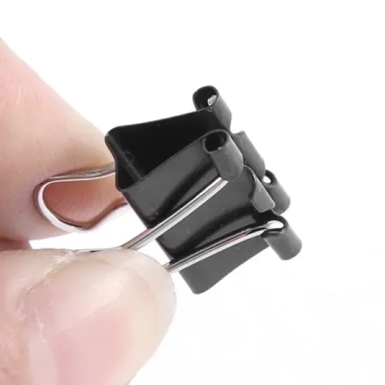 Unique Bargains Paper Document Office Stationery Metal Binder Clips Black 48 Pcs image {1}