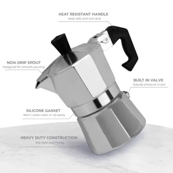 Espresso Coffee Maker &ndash; Durable Aluminum, Fast Brewing, Sleek Design image {2}
