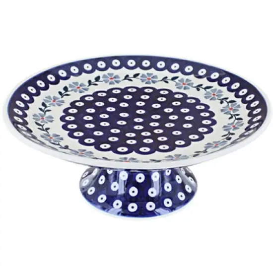 Blue Rose Polish Pottery P042 Manufaktura Pedestal Plate image {1}