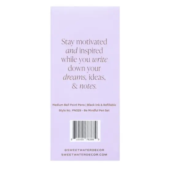 Sweet Water Decor Be Mindful Metal Pen 3pc Set image {2}