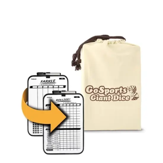 GoSports Giant 3.5 Inch Wooden Playing Dice Set with Rollzee Scoreboard image {5}