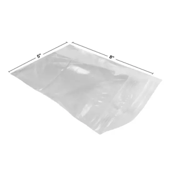 UOFFICE 1000 Reclosable Clear Poly Bags 5"x8",  2 Mil Resealable Bags image {2}