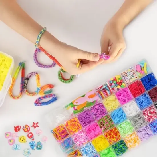 LotFancy 32 Colors Rubber Band Bracelet Kit, Loom Bracelet Making Refill Kit for Adults Ages 12+ image {7}