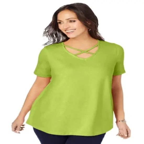 Jessica London Women&rsquo;s Plus Size Crisscross Strap Tee image {6}