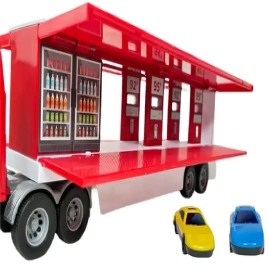 Big Daddy - Pop_Open Playset Gas Station Big Rig Semi Toy Truck & Mini Race Play Cars image {7}