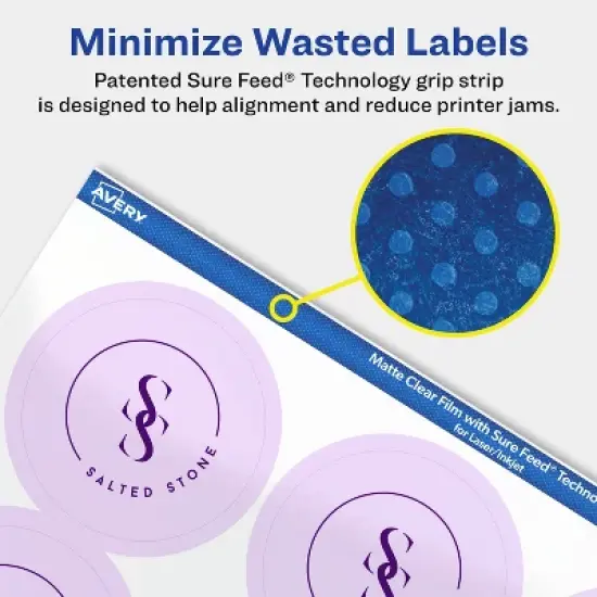 Avery Matte Clear Labels,  2-1/4" diameter Round image {3}