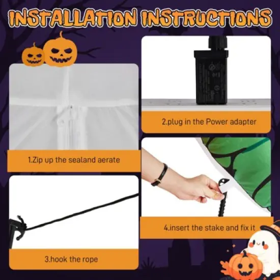 Angel Sar Halloween Inflatable Eyeballs, 2 Pack 3FT Lighted Outdoor Decor, Green LED Eyes for Yard Garden Party Indoor Outdoor Spooky Decoration image {6}