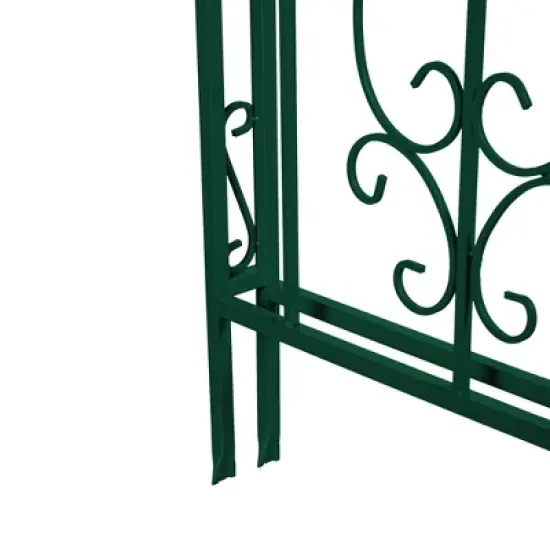 Evergreen Montebello Iron Garden Arbor, Forest Green- 53 x 84 x 23 Inches Fade and Weather Resistant Outdoor Decor image {4}