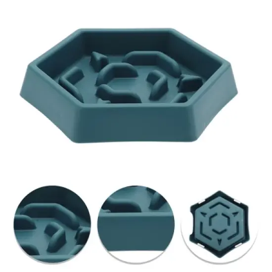 Unique Bargains Convenient Hexagon Shape Dog Bowl 1 Pc image {2}
