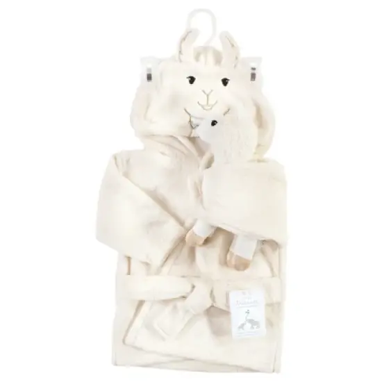 Little Treasure Plush Bathrobe and Toy Set, Neutral Llama, 0-9 Months image {1}