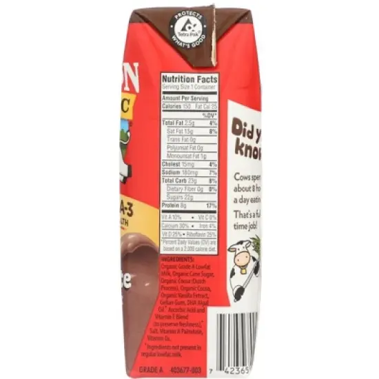 Horizon Organic Low Fat Chocolate Milk - Case of 12/8 oz image {3}