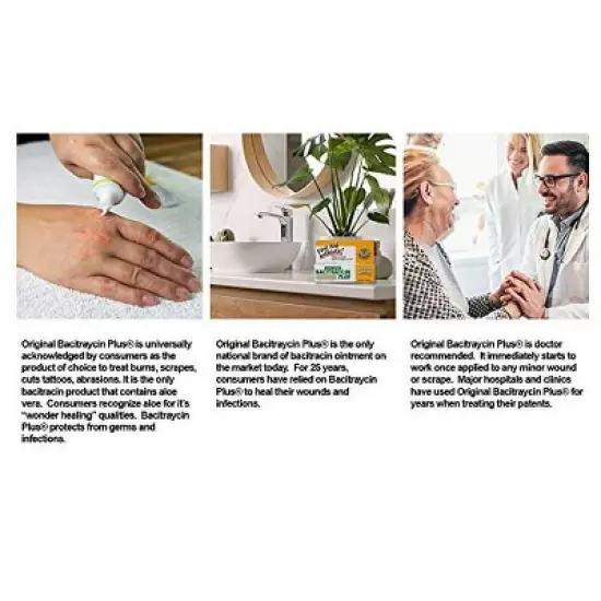 Bacitraycin Plus First Aid Antibiotic Ointment 1 Oz image {4}