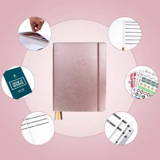 Undated Planner PRO Daily 8.5"x11" Rose Gold - Clever Fox image {1}