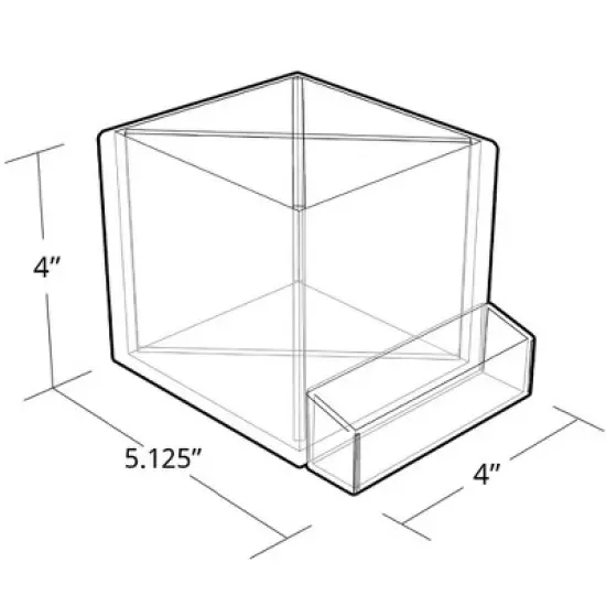 Azar Displays 4" Cube Pencil Holder with Divider & Business Card Pocket image {3}