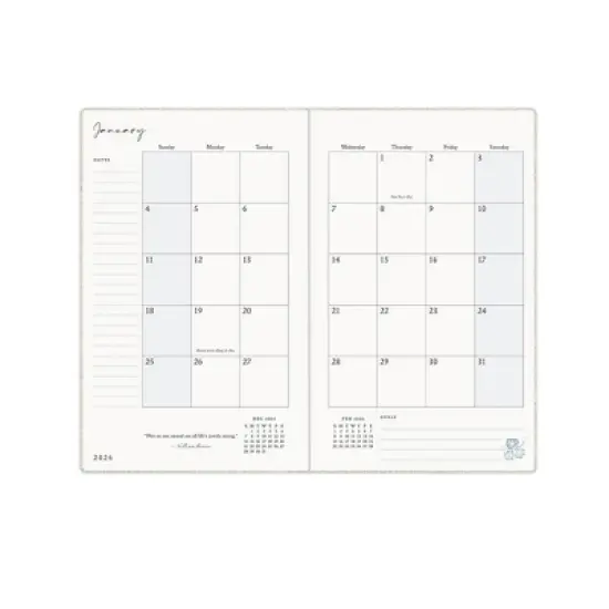 Morris & Co. by Blue Sky 5"x8" 2026 Weekly/Monthly Bookbound Planner Hardcover Blackthorn Natural Linen image {5}