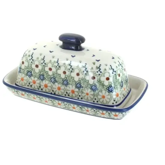 Blue Rose Polish Pottery M074 Manufaktura Butter DIsh image {11}