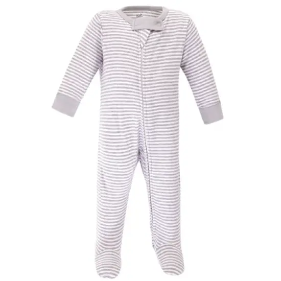 Touched by Nature Baby Organic Cotton Zipper Sleep and Play 3pk, Gray Woodland image {2}