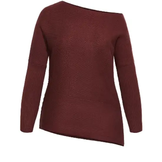 Women's Plus Size Lean In Jumper - bordeaux | CITY CHIC image {4}