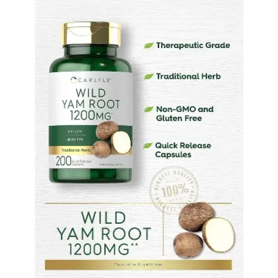 Carlyle Wild Yam Root 1200mg | 200 Capsules image {2}