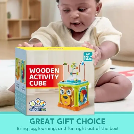Joyfy Wooden Activity Cube, JungleMontessori Toys, Baby Educational Learning Toys for Toddlers 1 2 3 Year Old, Easter Birthday Gift for Boys Girls image {7}