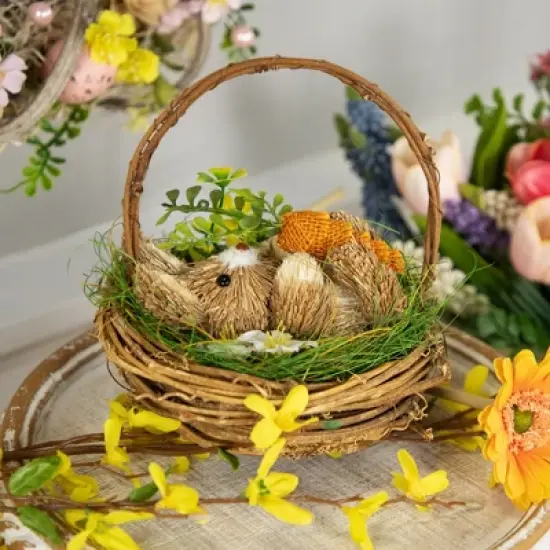 Northlight Sisal Easter Bunny in Woven Basket Decoration - 6.5" image {1}