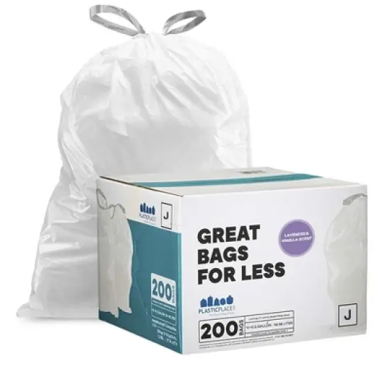 Plasticplace Simplehuman&reg;* Code J Compatible Drawstring Trash Bags image {4}