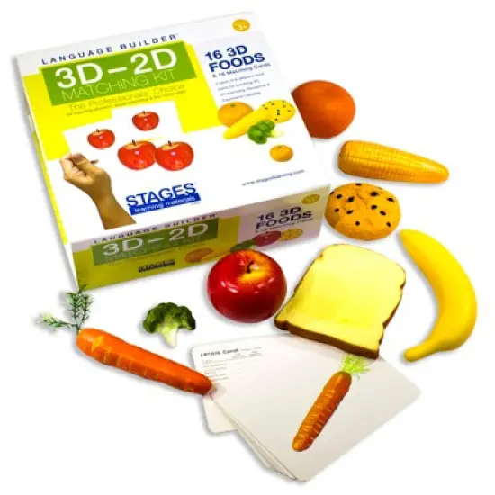 Stages Learning Materials Language Builder 3D-2D Matching Kit, Foods image {2}