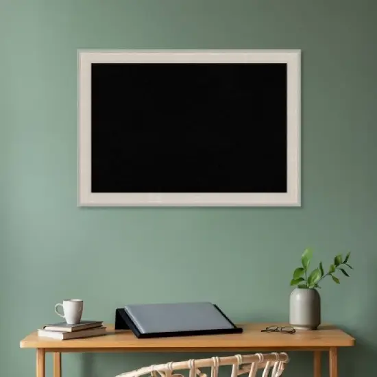 40"x28" Cottage Wood Frame Black Cork Board White/Silver - Amanti Art: Elegant Wall Mount Bulletin Board for Office & Home image {7}