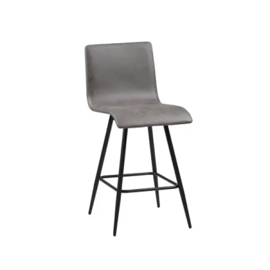 Adams Faux Leather Swivel Counter Height Barstool Gray - Ink+Ivy image {3}