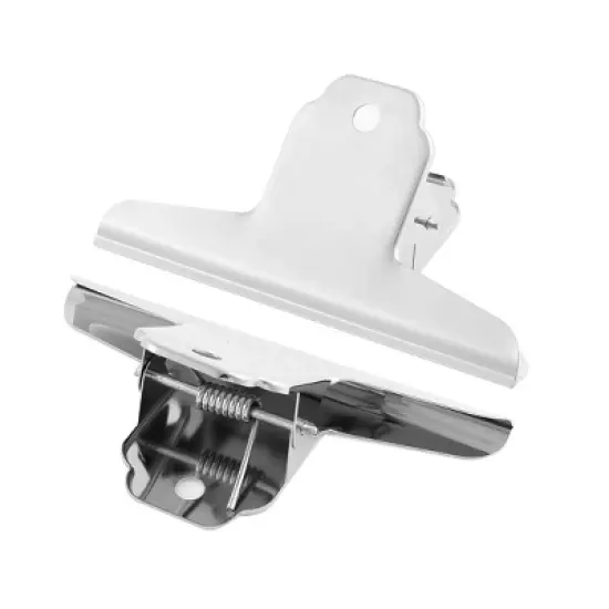 Unique Bargains Stainless Steel Silver Tone Binder Clips 4.7" x 2.4" x 1.6"(L*W*H) 2 Pcs image {3}