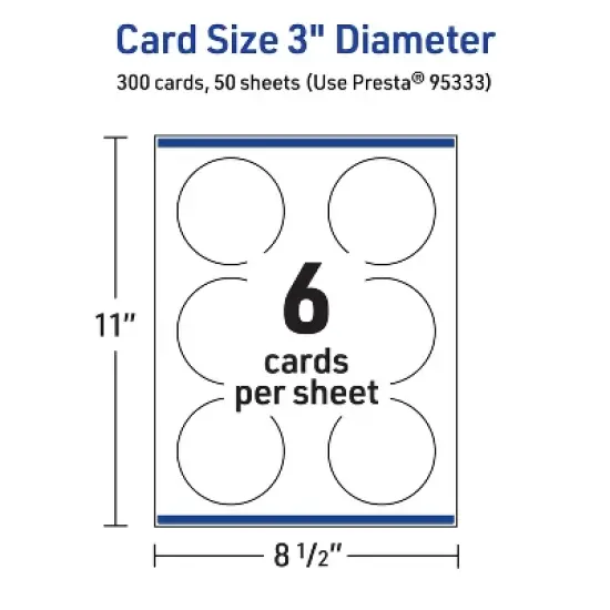 Avery Printable Round Cards, 3" Diameter, Glossy White, 300ct image {4}