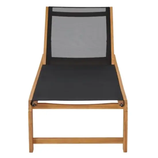 Sunapee Acacia Wood Outdoor Lounge Chair with Mesh Seating - Natural - Alaterre Furniture image {2}