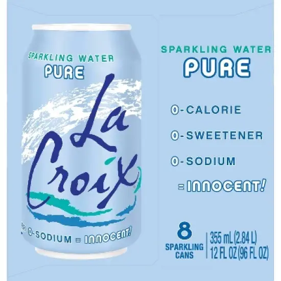 LaCroix Sparkling Water Pure - 8pk/12 fl oz Cans image {3}