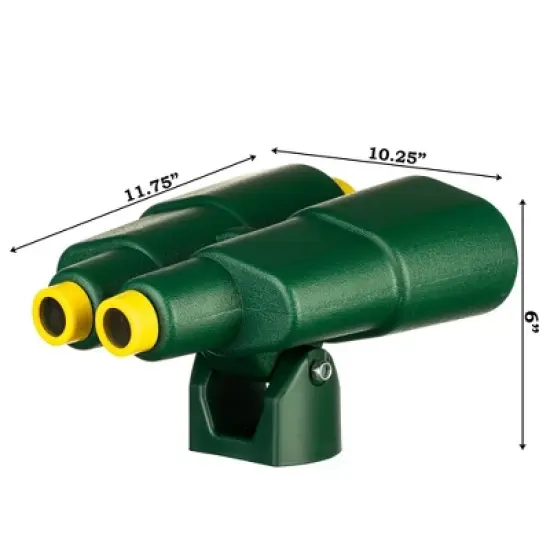 PLAYBERG Green and Yellow Plastic Outdoor Gym Playground Pirate Ship Double Telescope, Kids Treehouse Toy Accessories Binocular image {5}