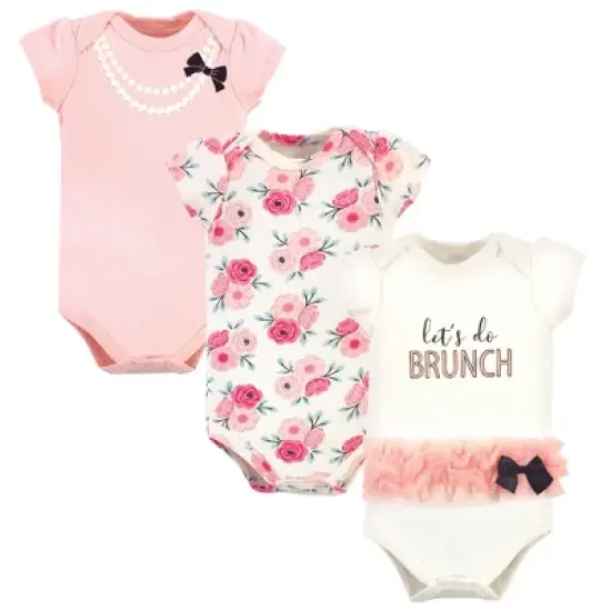 Little Treasure Baby Girl Cotton Bodysuits 3pk, Lets Do Brunch image {2}