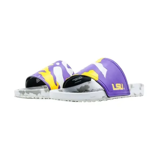 NCAA LSU Tigers Slydr Pro White Sandals - Purple M8/W10 image {3}