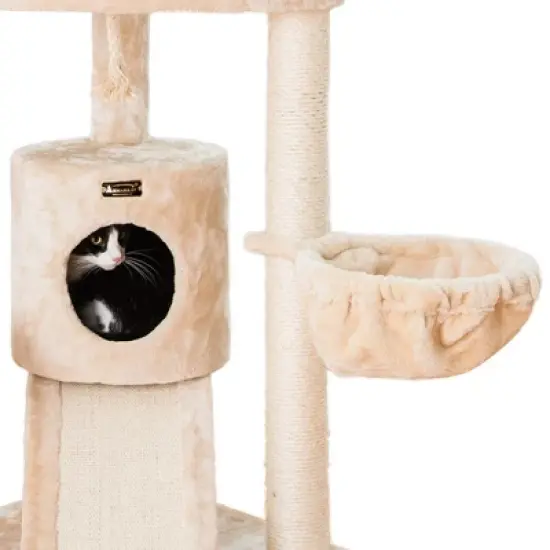 Armarkat Classic Real Wood Cat Tree With Multiple Features, Jackson Galaxy Approved, Four Levels With Rope, Basket, Ramp, Perch, and Condo image {5}