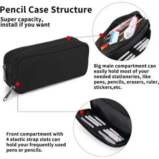 Pencil Case Large Capacity Pencil Pouch With 30 Count Pre-Sharpen pencils ,Aesthetic Pen Bag Office Stationery Organizer image {2}