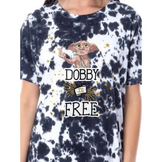 Harry Potter Womens' Dobby Is Free Character Nightgown Sleep Pajama Shirt Multicolored image {1}
