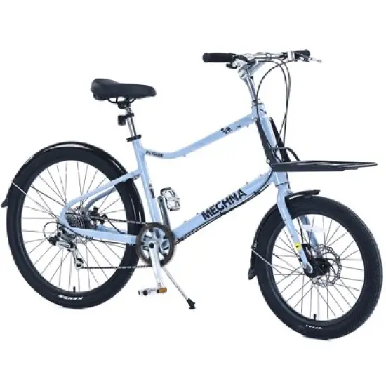 RISOKEYS 26 inch Aluminum Alloy Frame Cruiser Bike with Cargo Aluminium Alloy Frame,7 Speed Practical Commuting Bike for Women Men Senior image {7}