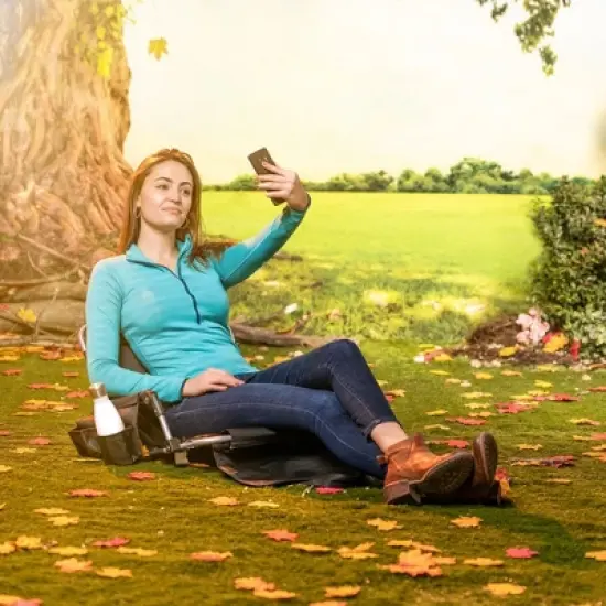 Alpcour Stadium Seat - Foldable, Padded Bleacher Chair with Backrest, Armrest, Pockets, & Cup Holder image {6}